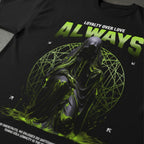 Always Loyalty Over Love Black Oversized Graphic T-Shirt for Women