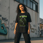 Always Loyalty Over Love Black Oversized Graphic T-Shirt for Women