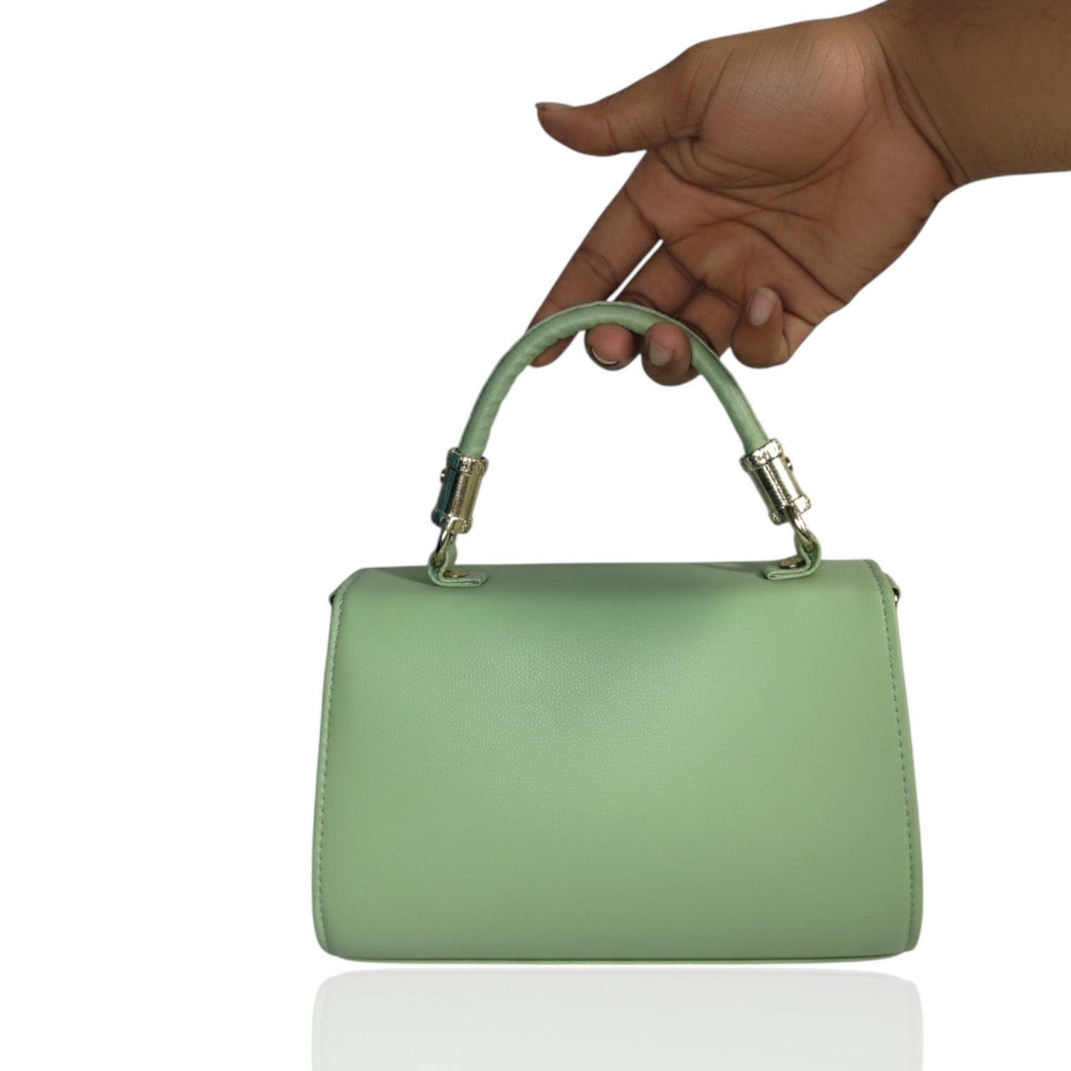 Mint Green & White Designer Style Mini Handbag for Women