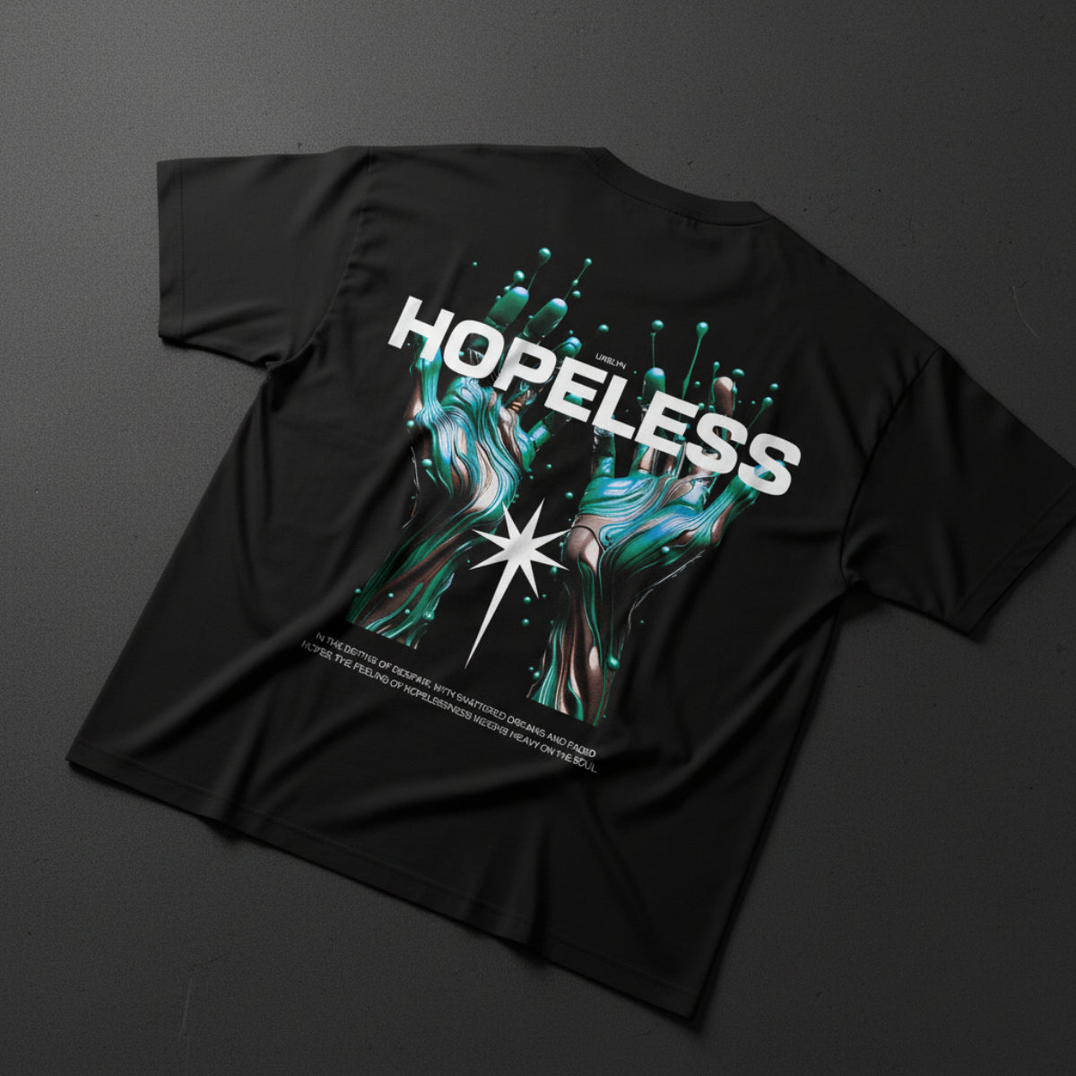 Hopeless Oversized Black T-Shirt for Men
