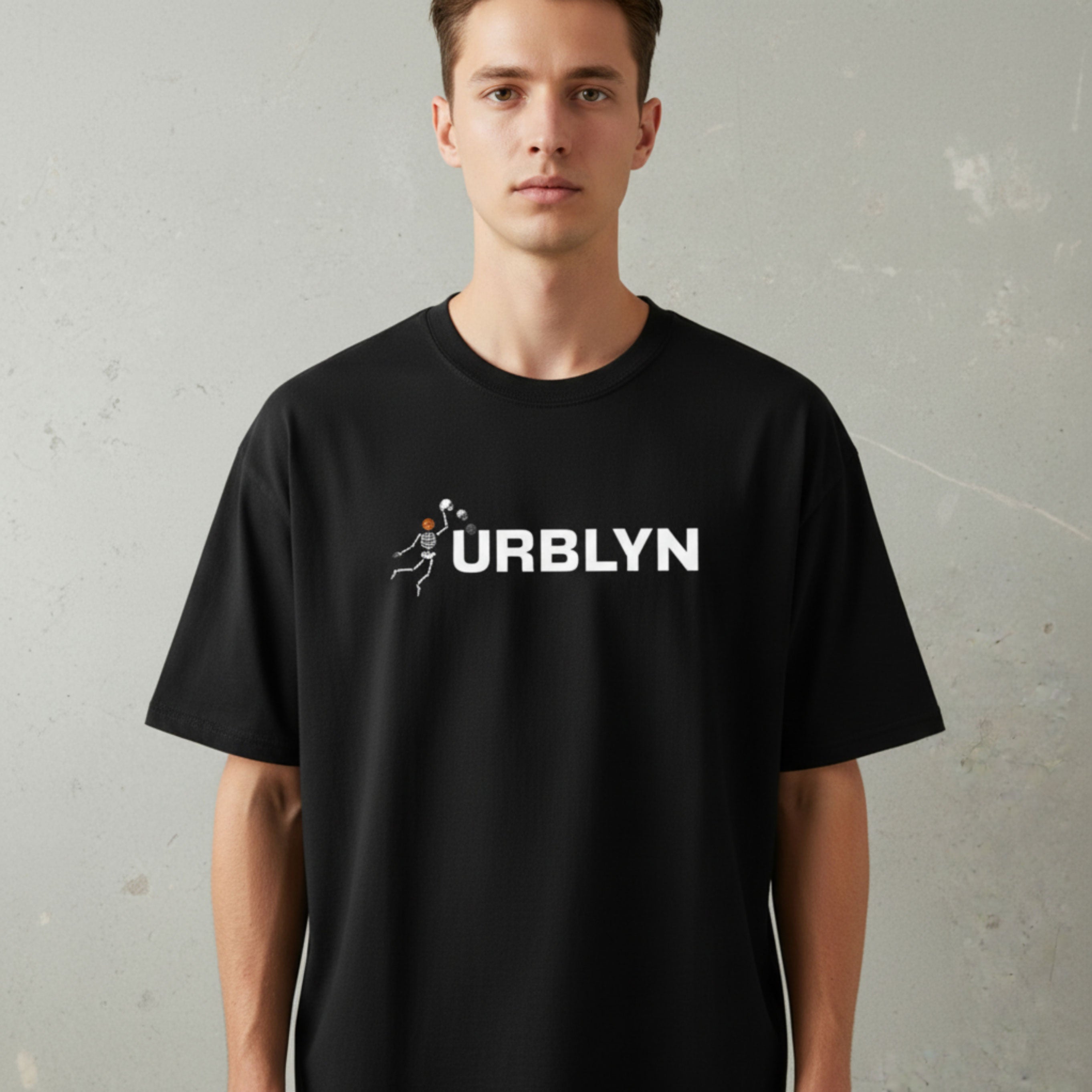 URBLYN Black Oversized T-Shirt for Men