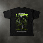 Always Loyalty Over Love Black Oversized Graphic T-Shirt for Women